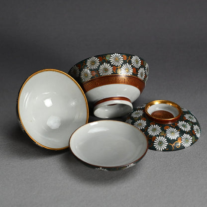 アンティークジャパンクタニペア磁器ボウル