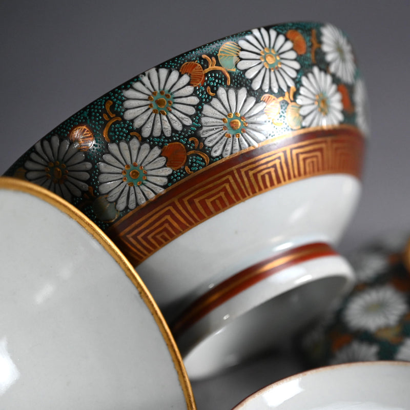 アンティークジャパンクタニペア磁器ボウル