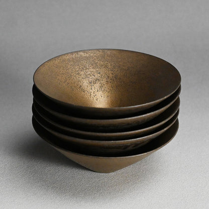 Exquisite 5 pc. Fugen Gold Bowl Set ー松下 広樹 “普賢ゴールド浅鉢揃”