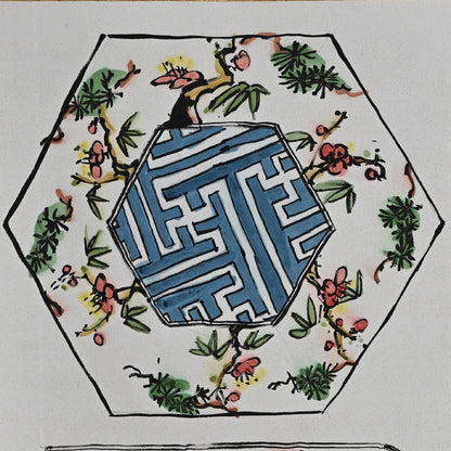 Colorful Ceramic Plate Study Scroll, Sara no Keshiki ー重森 陽子 "皿ノ景色"