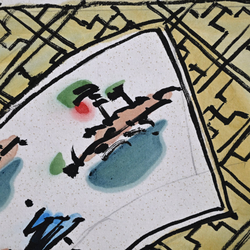 Colorful Ceramic Plate Study Scroll, Sara no Keshiki ー重森 陽子 "皿ノ景色"