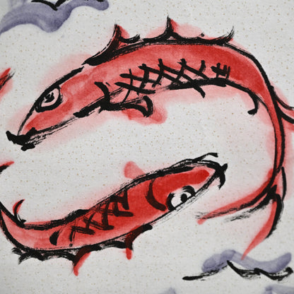 Colorful Ceramic Plate Study Scroll, Sara no Keshiki ー重森 陽子 "皿ノ景色"