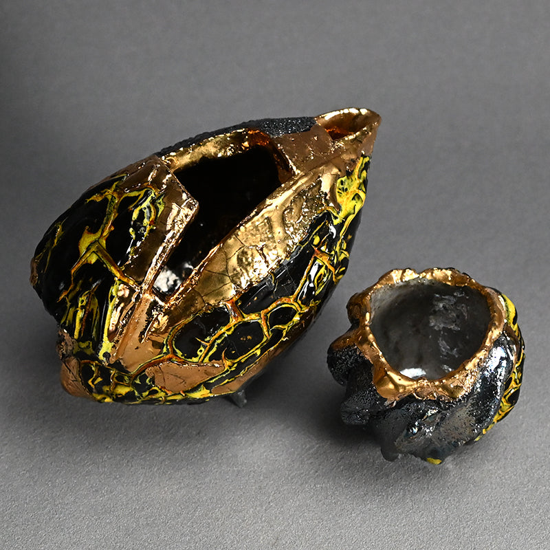 Ma-o Shuki Sake Set ー市川 透 “「魔王」 酒器片口２点セット”