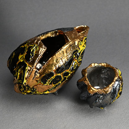 Ma-o Shuki Sake Set ー市川 透 “「魔王」 酒器片口２点セット”