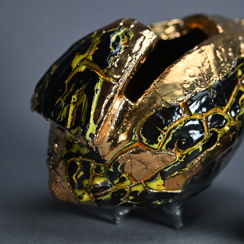 Ma-o Shuki Sake Set ー市川 透 “「魔王」 酒器片口２点セット”