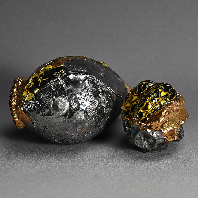 Ma-o Shuki Sake Set ー市川 透 “「魔王」 酒器片口２点セット”