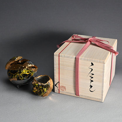 Ma-o Shuki Sake Set ー市川 透 “「魔王」 酒器片口２点セット”