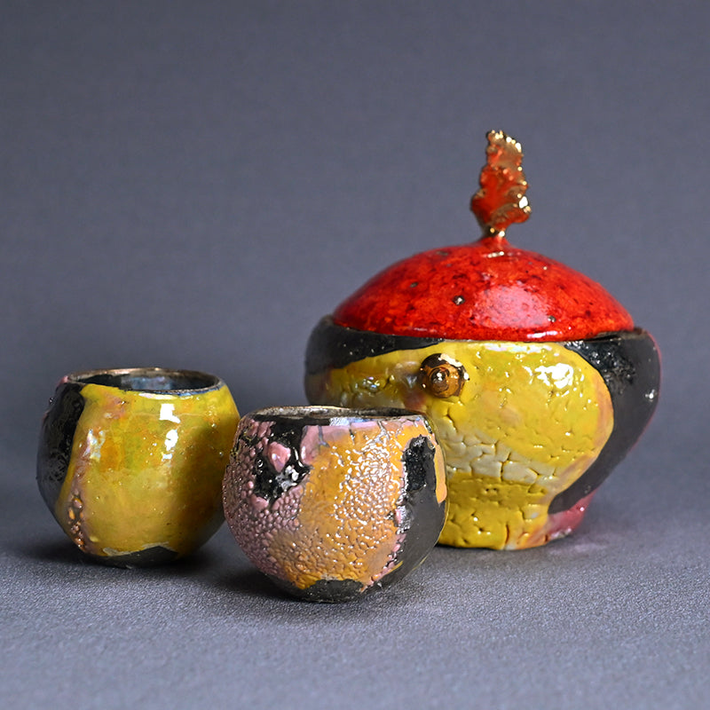 Vibrant Sencha Tea Set ー市川 透 “人生は美しい 宝瓶３点セット”