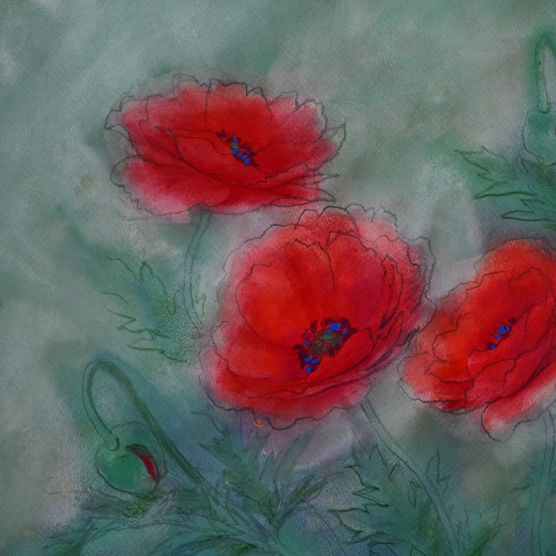 Red Poppies, Framed Work ー野村 耕