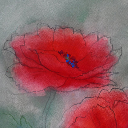 Red Poppies, Framed Work ー野村 耕