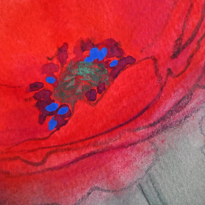 Red Poppies, Framed Work ー野村 耕