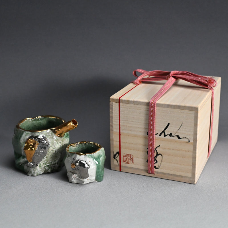 Celadon Shuki Sake Set ー市川 透 “Céladon 酒器片口２点セット”