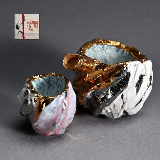 Delightful Colorful Sake Set ー市川 透 “悦 酒器片口２点セット”