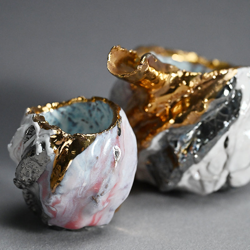 Delightful Colorful Sake Set ー市川 透 “悦 酒器片口２点セット”