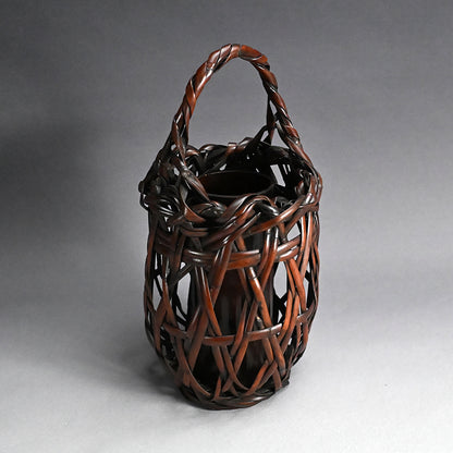 Bamboo Basket ー初代 田辺 竹雲斎 "金明竹瓶形花盛"