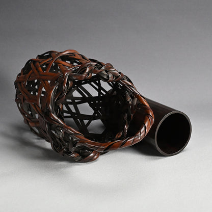 Bamboo Basket ー初代 田辺 竹雲斎 "金明竹瓶形花盛"