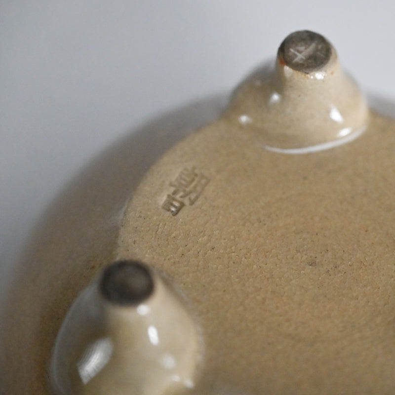 Asahi Yaki Koro with Silver Lid Decorated ー竹内 栖鳳
