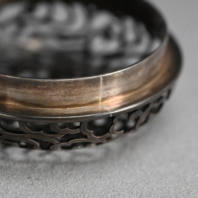 Asahi Yaki Koro with Silver Lid Decorated ー竹内 栖鳳