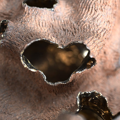 Young Female Artist Gold Glazed Ceramic Sculpture ー向井 奈生子 “土の皮Ⅳ”