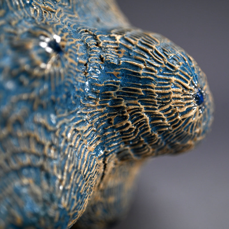 Female Sculptor Blue Shell ー向井 奈生子 “蓋物 蒼殻”