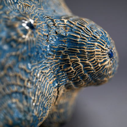 Female Sculptor Blue Shell ー向井 奈生子 “蓋物 蒼殻”