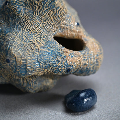 Female Sculptor Blue Shell ー向井 奈生子 “蓋物 蒼殻”