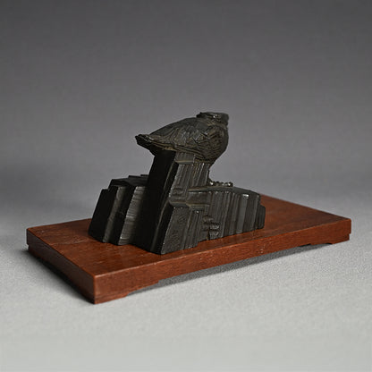 Art-Deco Bronze Sculpture of a Kingfisher ー吉田白嶺 "翡翠"