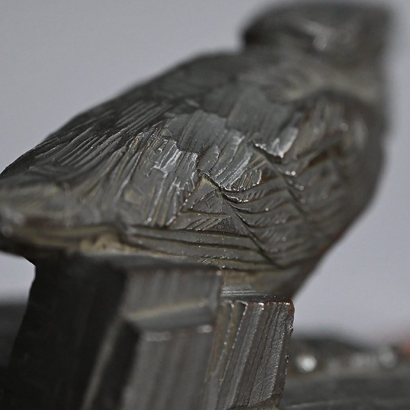 Art-Deco Bronze Sculpture of a Kingfisher ー吉田白嶺 "翡翠"
