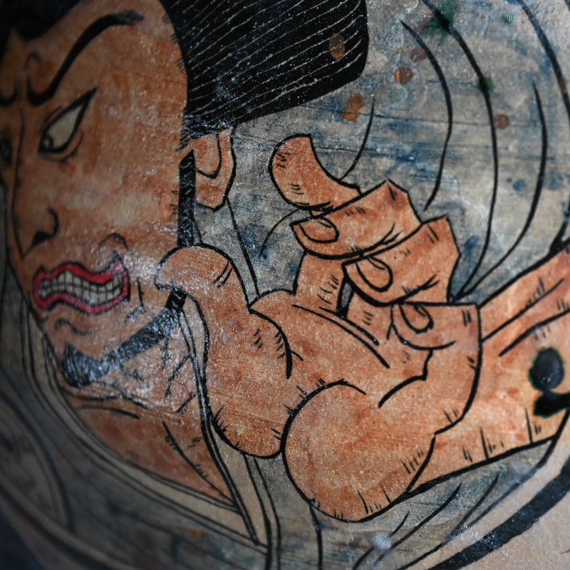 Yahichide Manga Oribe Vase ー深見 文紀 “弥七田漫画織部”