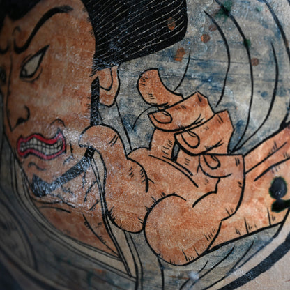 Yahichide Manga Oribe Vase ー深見 文紀 “弥七田漫画織部”