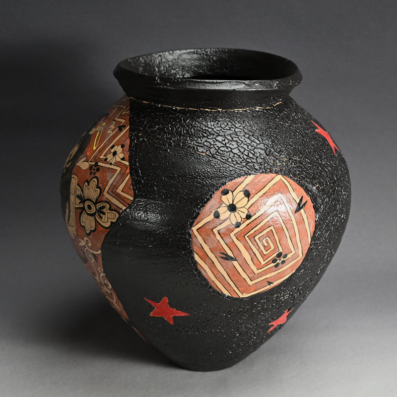 Huge Kuro Shunga Oribe Tsubo ー四季慾斎 蟻助 “黒春画織部壺”