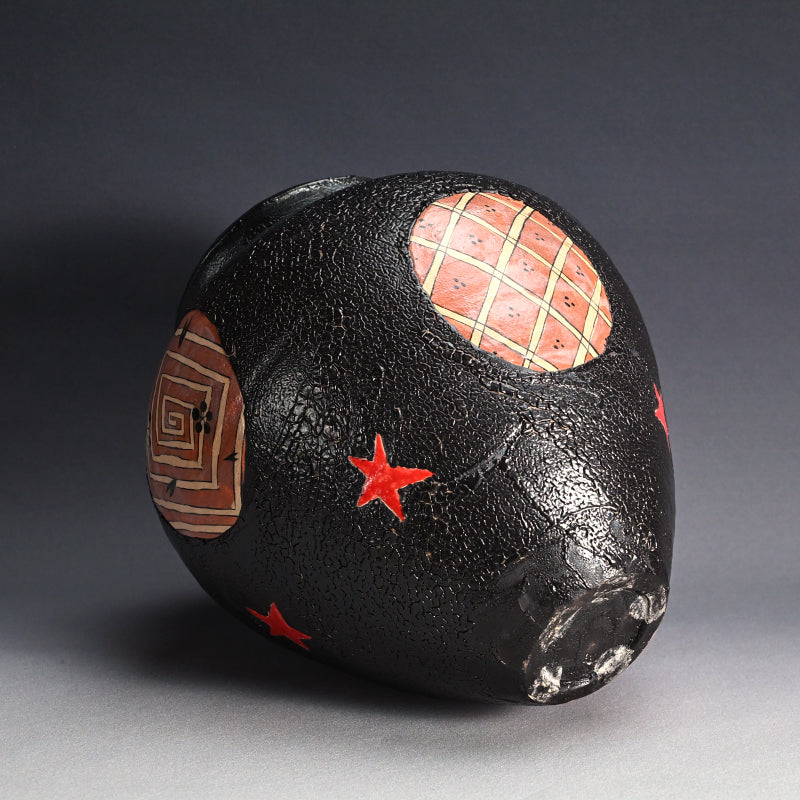 Huge Kuro Shunga Oribe Tsubo ー四季慾斎 蟻助 “黒春画織部壺”