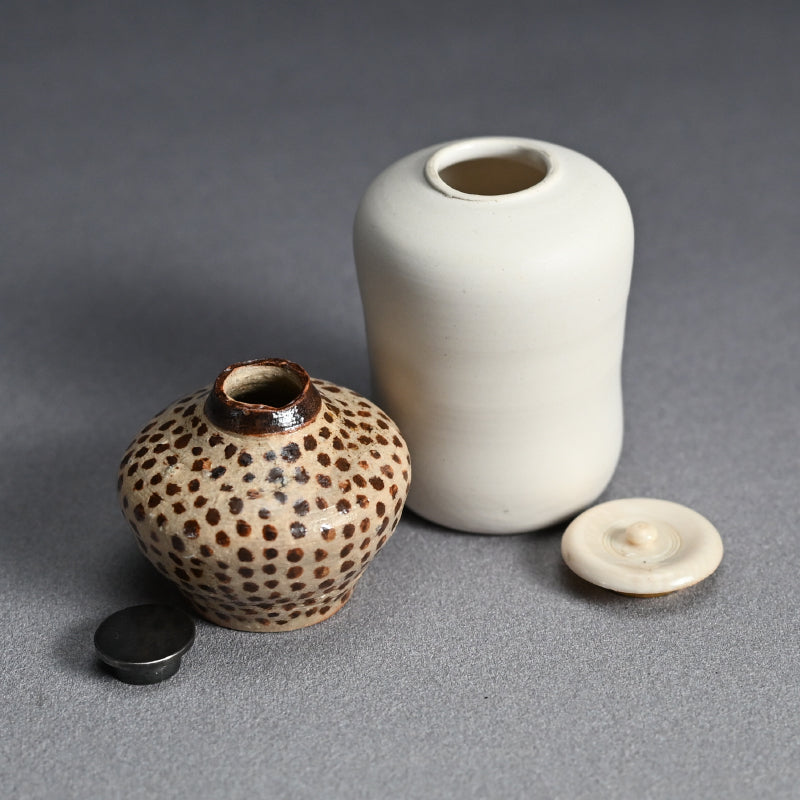 Boxed Maccha Tea Set & Scroll ー内田 鋼一 “花”