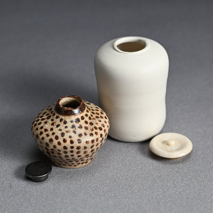Boxed Maccha Tea Set & Scroll ー内田 鋼一 “花”