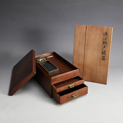 Antique Suzuri Bako Lacquer Cabinet w/ two drawers ー"小納戸硯筥"