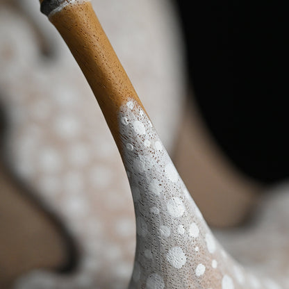 Carved Wood Sculpture, Winter Sparrow ー神保 雅 “寒雀”