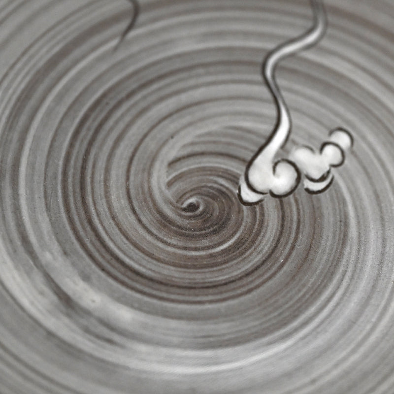 Unkaku-mon Plate Set ー十三代 横石 臥牛 “現川雲龍文 隅切皿”