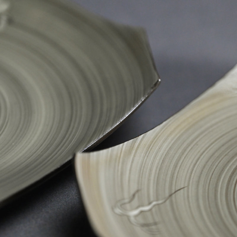 Unkaku-mon Plate Set ー十三代 横石 臥牛 “現川雲龍文 隅切皿”