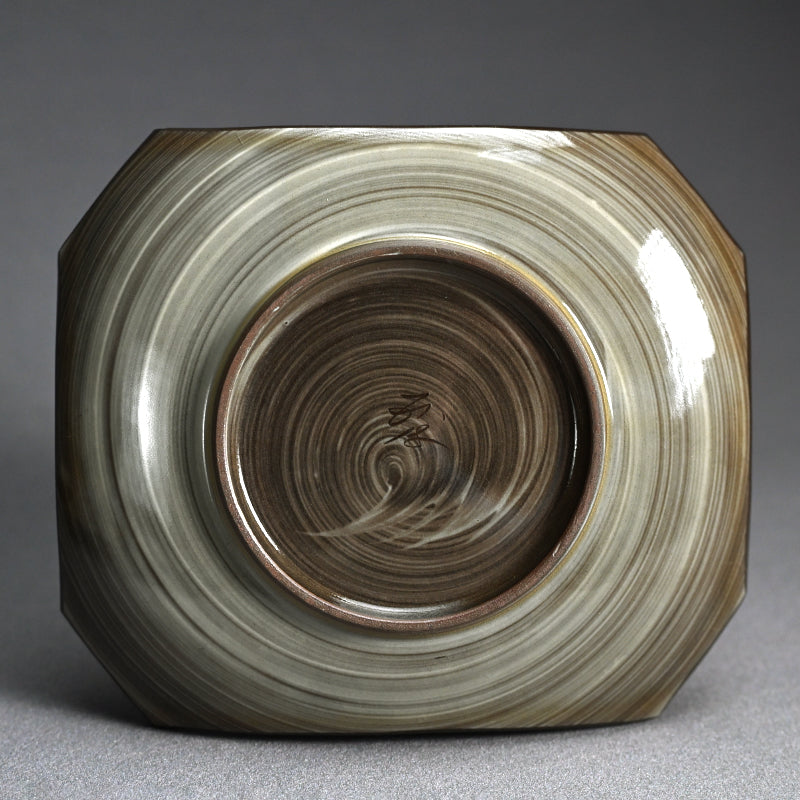 Unkaku-mon Plate Set ー十三代 横石 臥牛 “現川雲龍文 隅切皿”