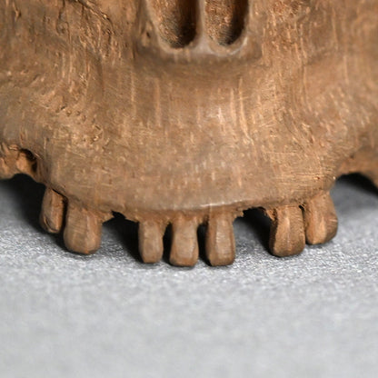 Antique Japanese Chikkon Carved Bamboo-Root Skull