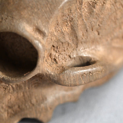 Antique Japanese Chikkon Carved Bamboo-Root Skull