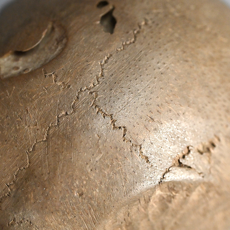 Antique Japanese Chikkon Carved Bamboo-Root Skull