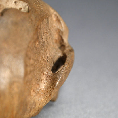 Antique Japanese Chikkon Carved Bamboo-Root Skull