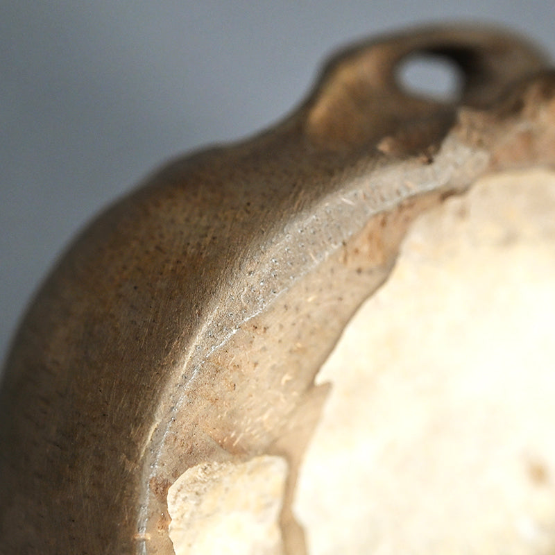 Antique Japanese Chikkon Carved Bamboo-Root Skull