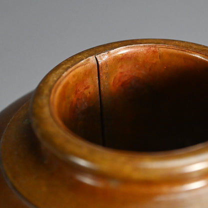 Meiji Yellow Bronze Vase ー金谷 五良三郎 "黄唐銅段附 花瓶"