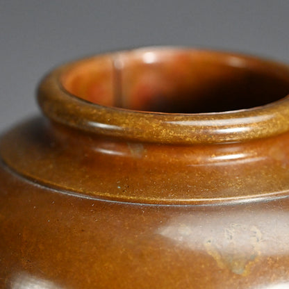 Meiji Yellow Bronze Vase ー金谷 五良三郎 "黄唐銅段附 花瓶"