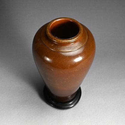 Meiji Yellow Bronze Vase ー金谷 五良三郎 "黄唐銅段附 花瓶"