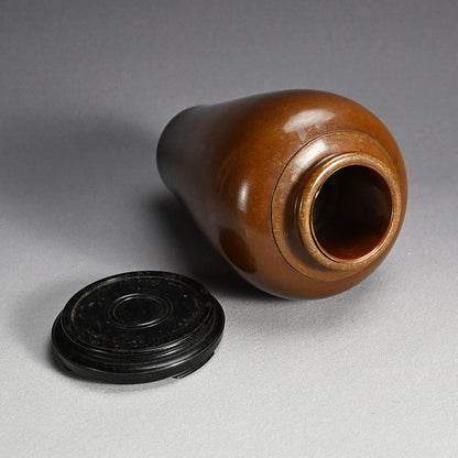 Meiji Yellow Bronze Vase ー金谷 五良三郎 "黄唐銅段附 花瓶"