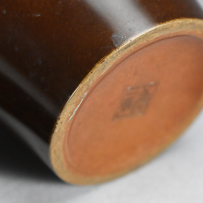 Meiji Yellow Bronze Vase ー金谷 五良三郎 "黄唐銅段附 花瓶"