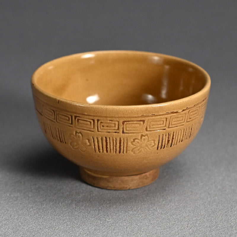 Edo p. Akahadayaki Chawan ー奥田 木白 "赤膚焼 茶碗"